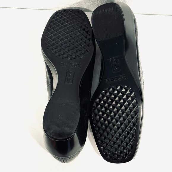 Aerosoles Loafer Wedge Shoes Comfort Black Faux Alligator Leather Womens Size 8 - Picture 7 of 8